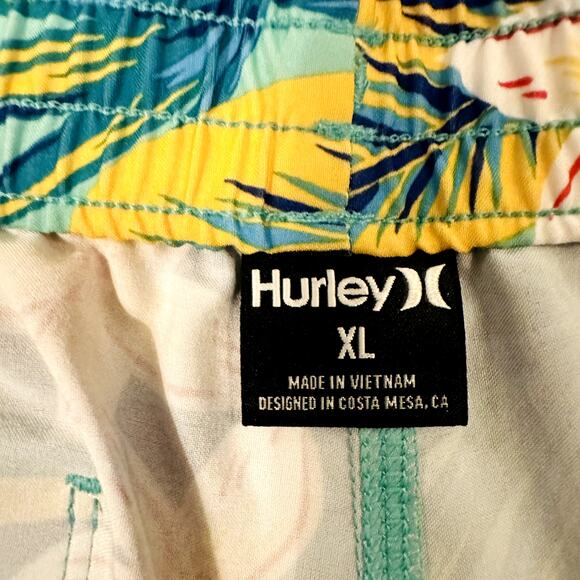 Hurley Men's Blue Leaf No Liner Elastic Waist Boardshort Swim Trunks Size XL NWT - Picture 4 of 4